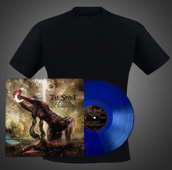 Image of Bundle - "Songs Against Humanity" Vinyl (trifold) blue marbled + A shirt of your choice