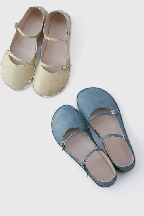 Image of Margot strappy flats in Light Blue - 39 EU - Ready to Ship