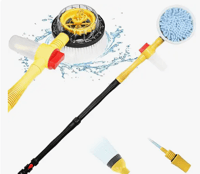 Rotating Car Wash Brush, Car Wash Brush with Long Handle,Automatically Foams Car Wash Kit with Car C
