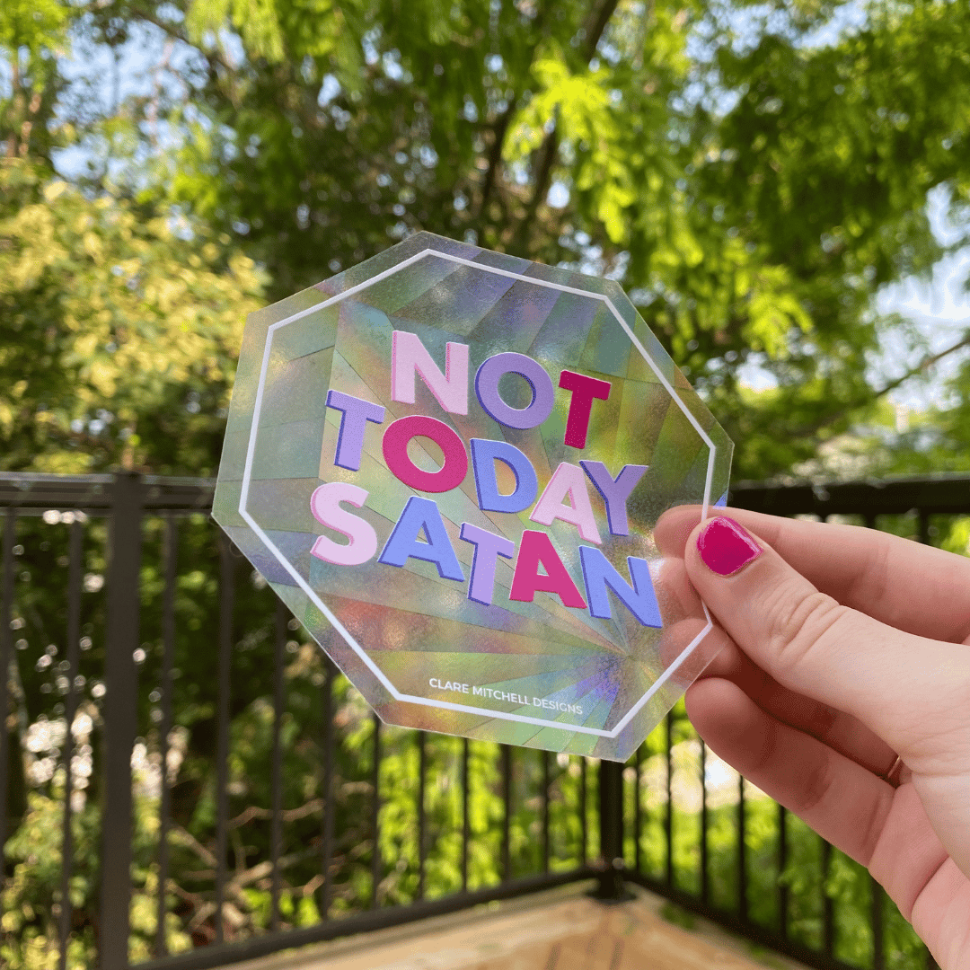 Not Today Satan Suncatcher | Clare Mitchell Designs