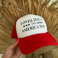 4th of July- Loves Jesus Red/White 