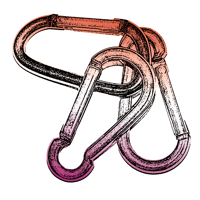 Image 4 of lesbian flag carabiners