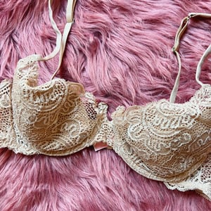 Image of Size 36C/34D - Victoria's Secret Gold Lace Vintage Bra 