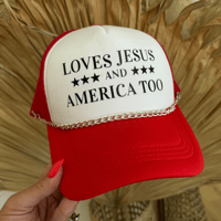 Loves Jesus and America too with chain