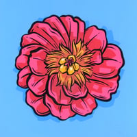 Image 2 of Pink Flower - Framed Original Painting, 12" x 12"