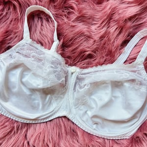 Image of Size 40DDD/38DD - Warner's Vintage White Satin Bra