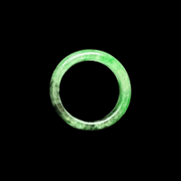 Image 2 of Premium Green And Black Jade Ring Band 