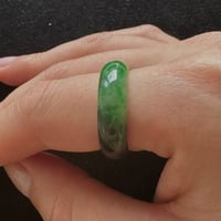 Image 4 of Premium Green And Black Jade Ring Band 