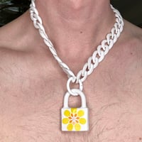 Image 3 of Large Flower Power Padlock Chokers