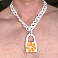 Image 4 of Large Flower Power Padlock Chokers