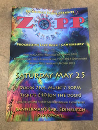 Signed A3 Zopp 2024 Show Poster in Edinburgh