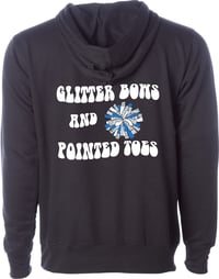 Image 4 of BUBBLE-LETTER HOODIE - GLITTER BOWS AND POINTED TOES