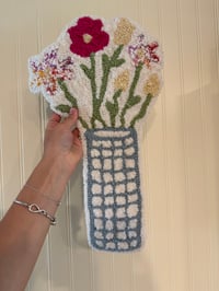 Flowers in blue vase 