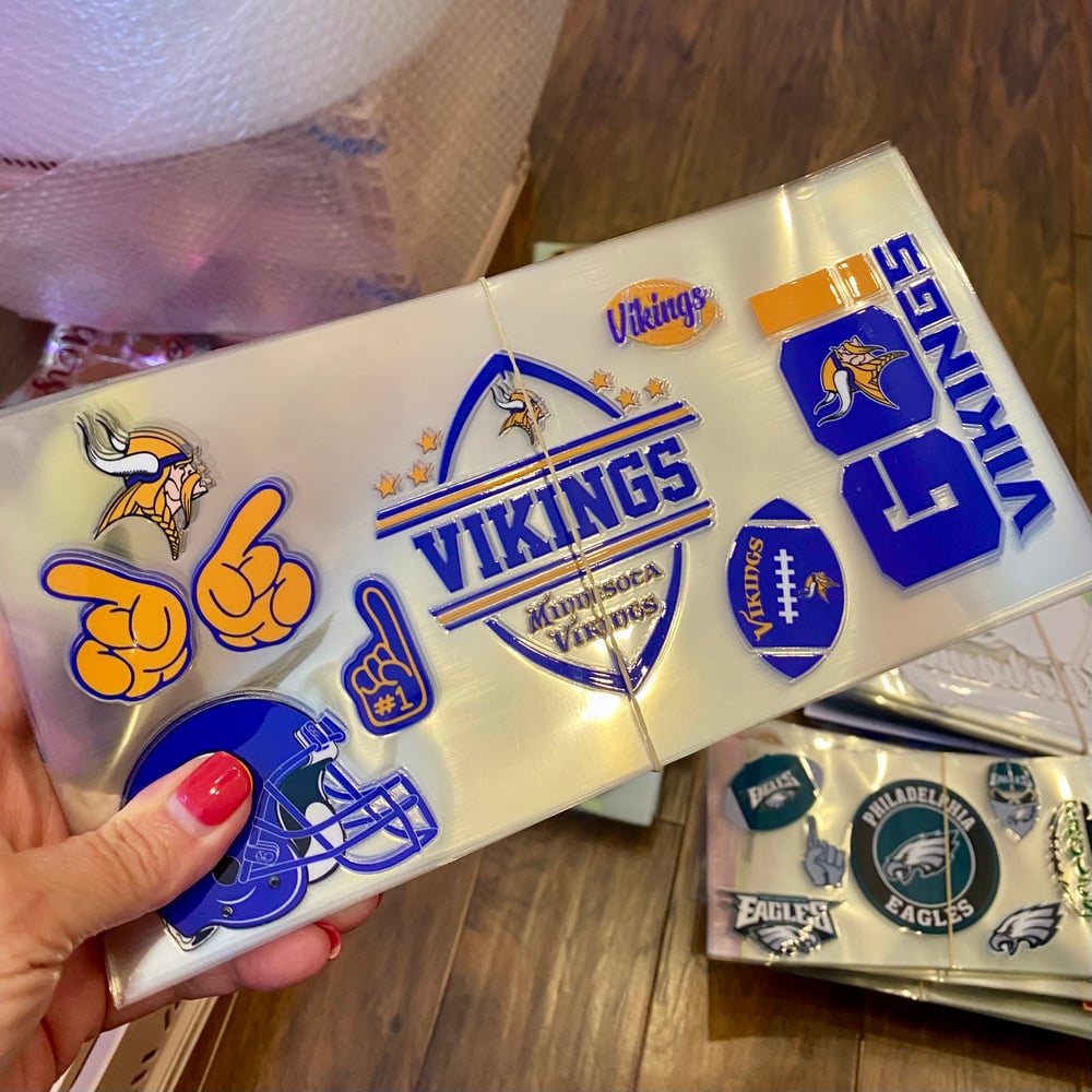 Image of Minnesota Vikings Football Uv Dtf Wraps Choice of 3