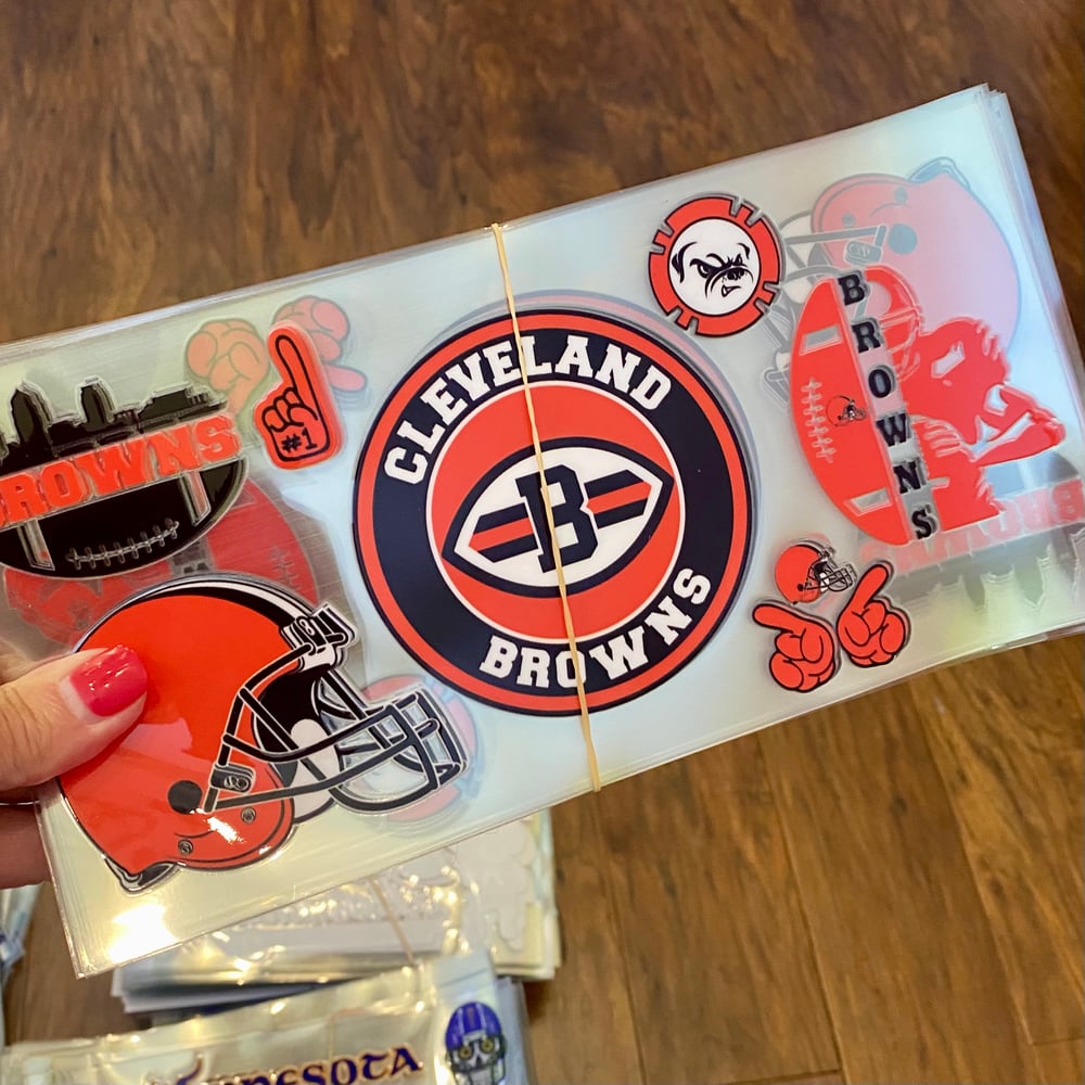 Image of Cleveland Browns Football Uv Dtf Wrap Choice of 2