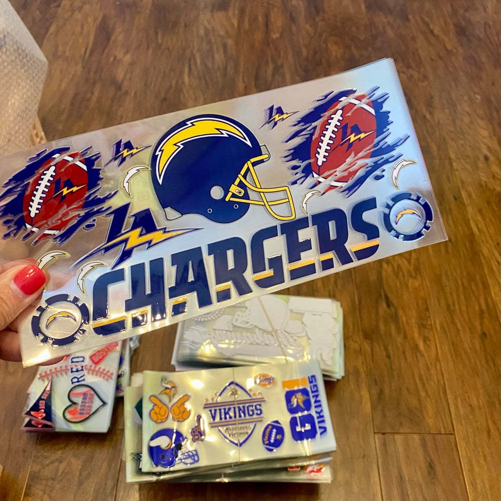 Image of LA Chargers Football Uv Dtf Wrap Choice of 2