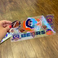 Image 2 of Uv Dtf Wrap Football Chicago Bears Choice of 2 Designs