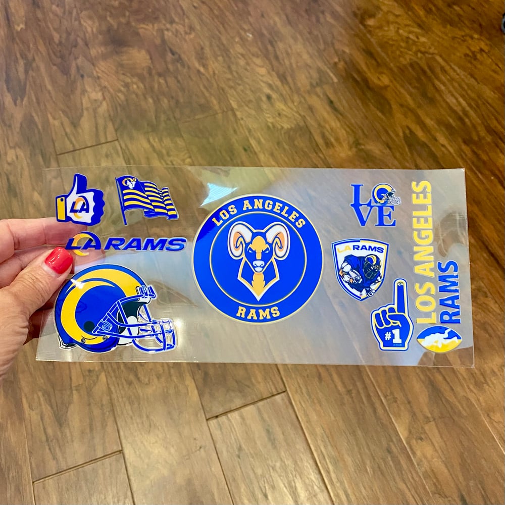 Image of LA Rams Football Uv Dtf Wraps Choice of 3