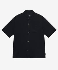 Image 1 of STUSSY_BOXY FLAT HEM SHIRT CRINKLED :::BLACK:::