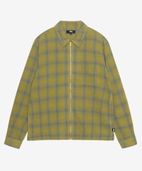 Image 1 of STUSSY_TWISTED YARN PLAID ZIP SHIRT :::GREEN:::