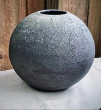 Image 1 of Raw Ceramic Moon Vase - Black