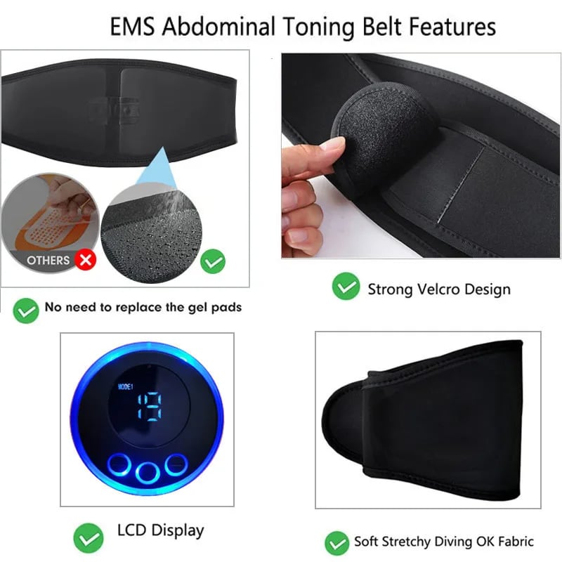 MSL Electric Abs Trainer Belt with EMS Stimulation