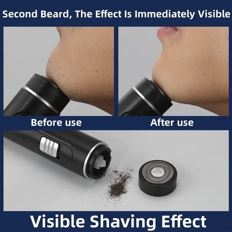 Compact & Convenient Electric Razor for Men - USB Rechargeable, Wet & Dry