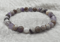 Image 2 of Flower Amethyst Crystal Gemstone Bracelet