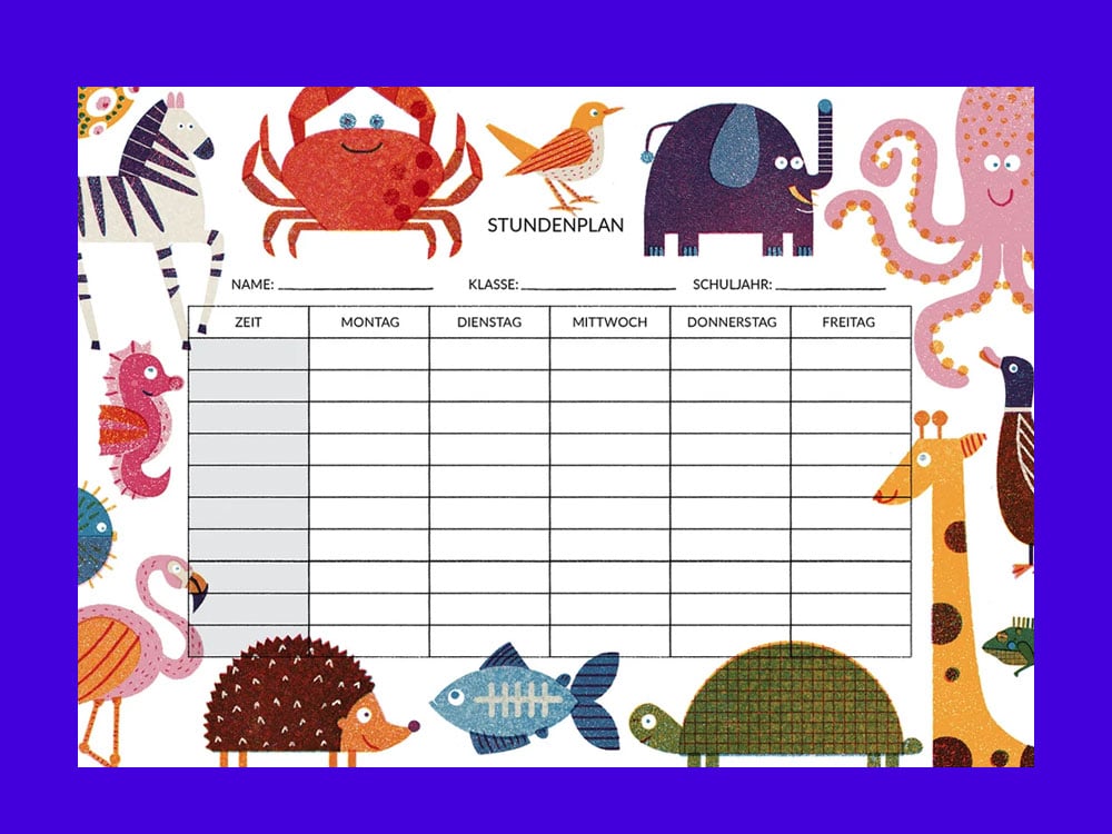 Image of STUNDENPLAN Animals