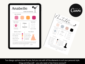 Image of Bridesmaid Details Card | CANVA EDITABLE TEMPLATE