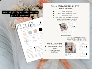 Image of Bridesmaid Details Card | CANVA EDITABLE TEMPLATE