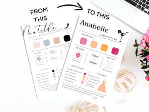 Image of Bridesmaid Details Card | CANVA EDITABLE TEMPLATE