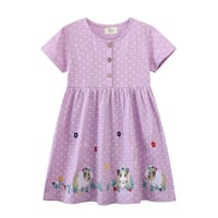 Image 3 of Guinea Pig Purple Spotty Dress