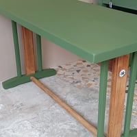 Image 3 of Table bistrot bois et vert olive 