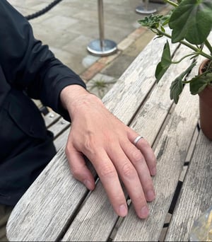 Image of ‘Traces’ chunky textured silver band