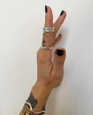 Image of ‘Traces’ chunky textured silver band