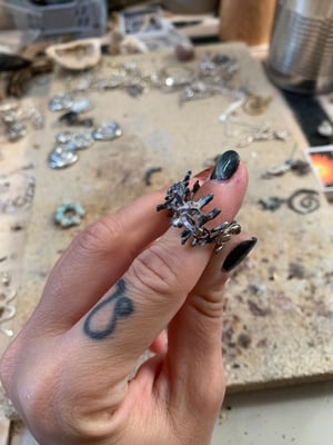 Image of ‘Bone Ladder’ recycled silver ring