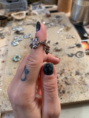 Image of ‘Bone Ladder’ recycled silver ring