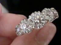 Image 2 of Victorian 18ct yellow gold old cut diamond 2.00ct 5 stone ring