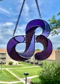 Daily Bread Inspired Stained Glass Suncatcher DB Mobile – Purple