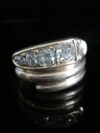 Image 3 of VICTORIAN 18CT LARGE OLD CUT DIAMOND 0.85CT SNAKE RING RING SIZE Q 1/2