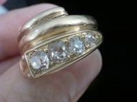 Image 4 of VICTORIAN 18CT LARGE OLD CUT DIAMOND 0.85CT SNAKE RING RING SIZE Q 1/2