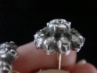 Image 4 of Victorian 18ct yellow gold old rose cut diamond cluster stud earrings