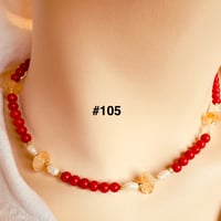 Image 1 of Red coral roce rice pearls gold filled citrine nuggets #. 105 14 “ 2” extender 
