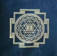 Printed Cotton Crystal Grid - Sri Yantra