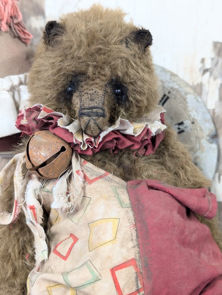 11" BIGGY size Vintage Carnival mohair Teddy Bear w/ aged handmade ...