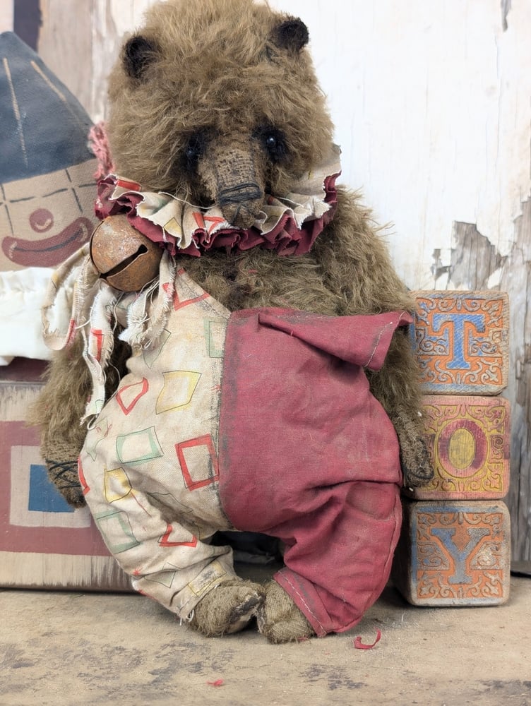 11" BIGGY size Vintage Carnival mohair Teddy Bear w/ aged handmade ...