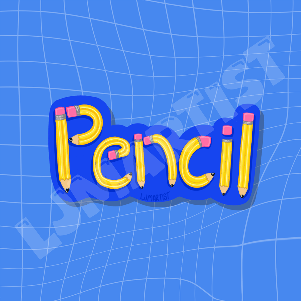 Image of Pencil Typeface Sticker