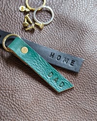 Image 3 of Personalised Hand Stamped Leather Key Rings