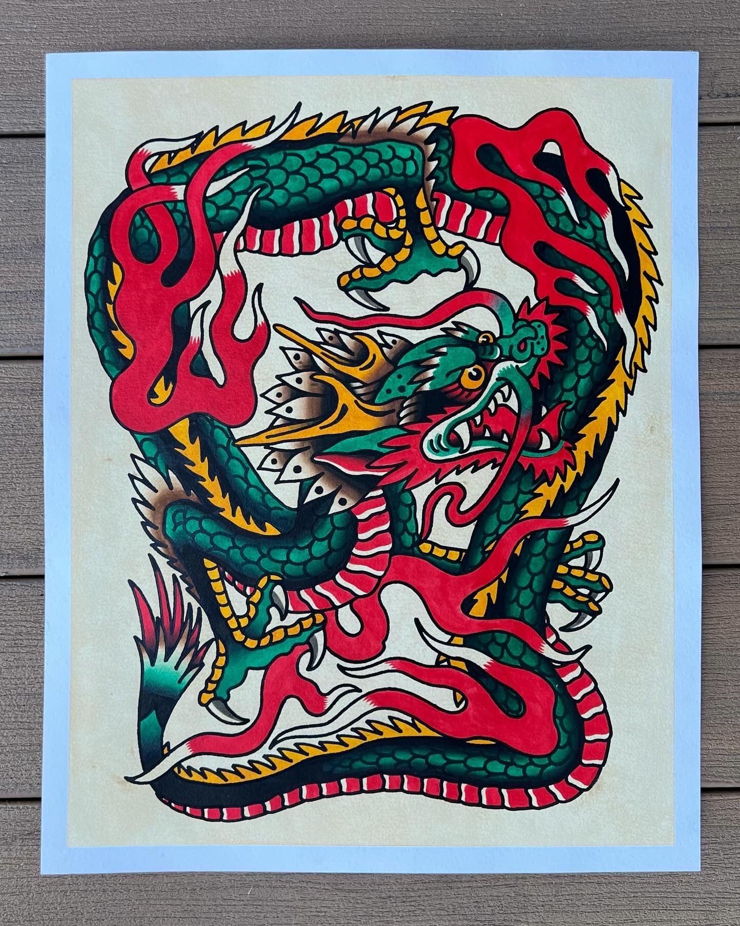 Image of Large Dragon Back Piece Print 